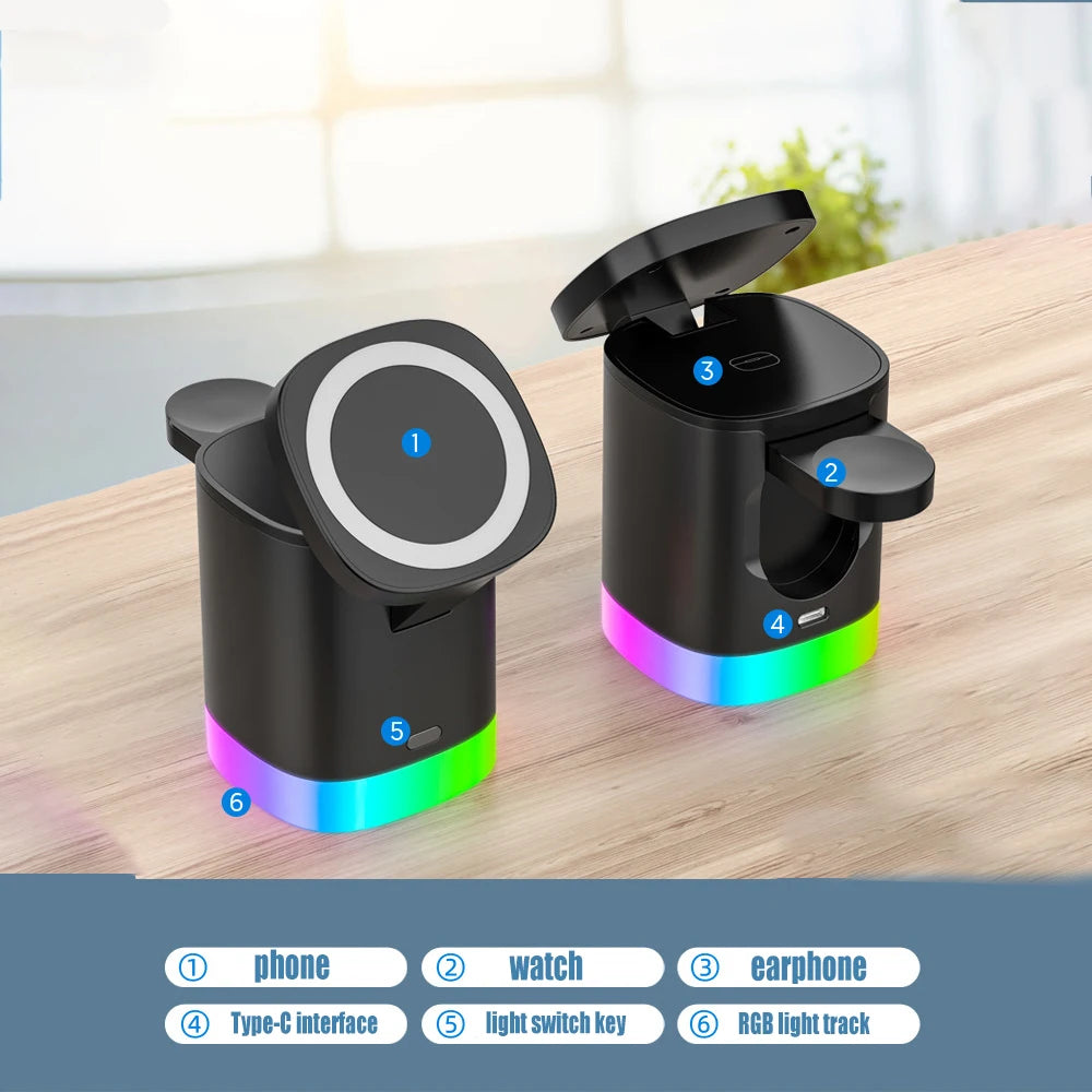 3 in 1 Magnetic Wireless Fast Charging Station