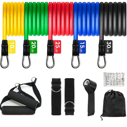 11 Piece Fitness Resistance Bands Exercise Set