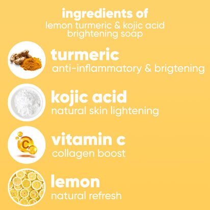 Lemon turmeric & kojic-acid brightening soap