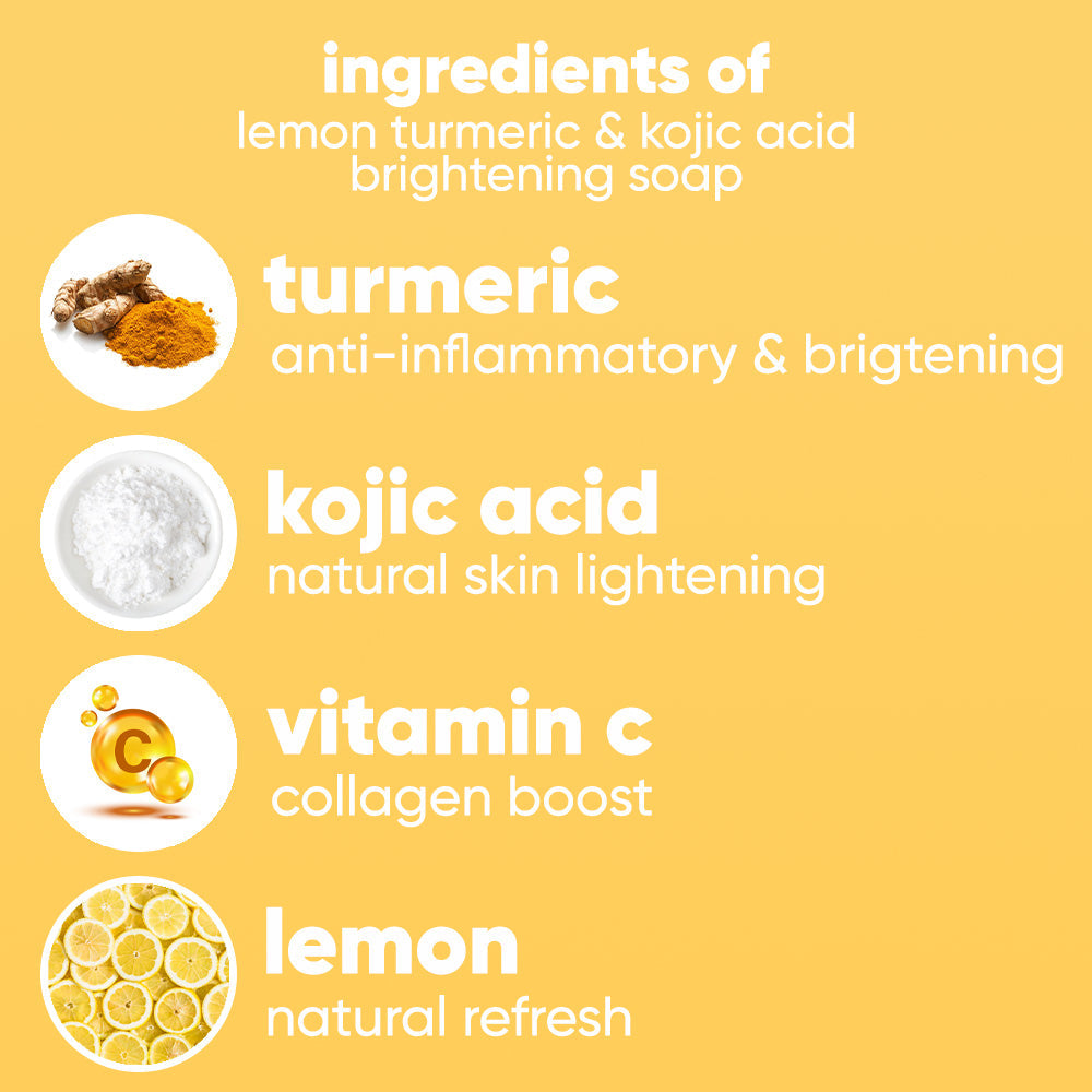 Lemon turmeric & kojic-acid brightening soap