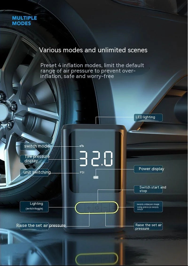 Mini Air Pump Handheld Wireless Tire Inflator Compressor