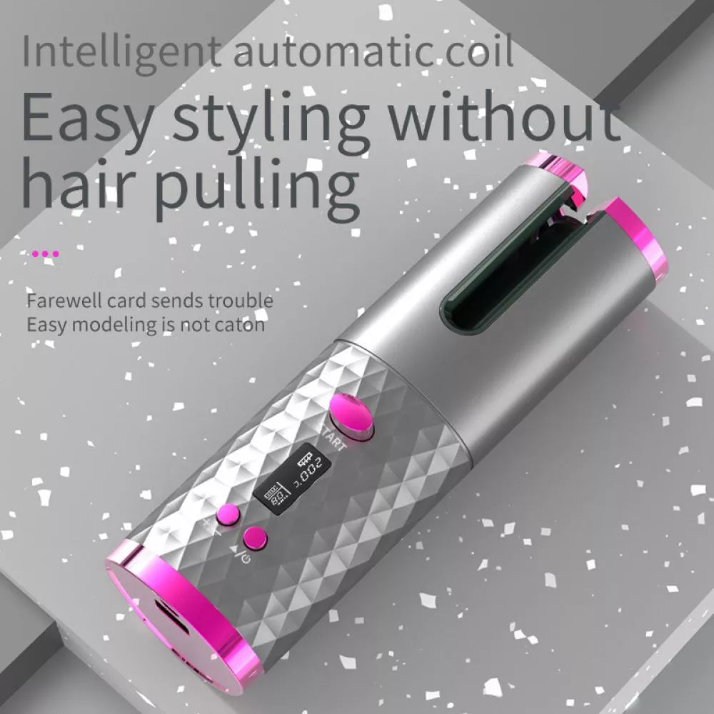 Cordless Automatic Rechargeable LCD Display Hair Curler