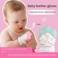 Baby Hand-shaped Silicone Teal Bite Proof Gloves