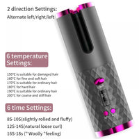 Cordless Automatic Rechargeable LCD Display Hair Curler