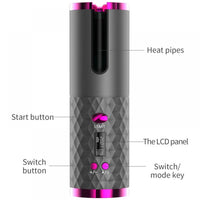 Cordless Automatic Rechargeable LCD Display Hair Curler