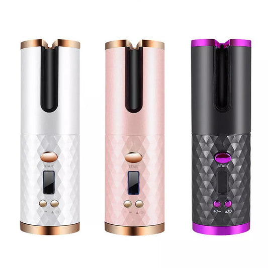 Cordless Automatic Rechargeable LCD Display Hair Curler