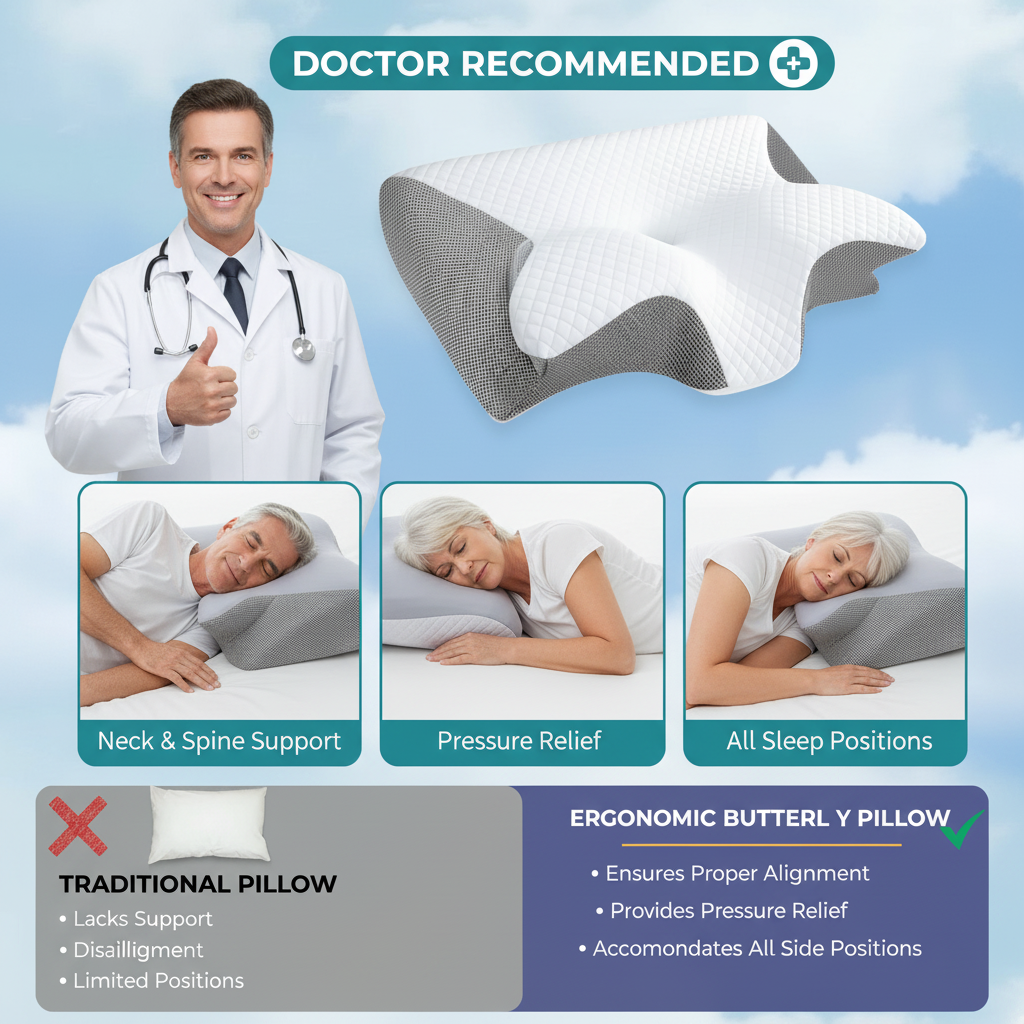 Butterfly Orthopaedic Neck & Shoulder Support Pillow